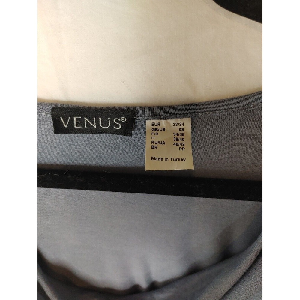 VENUE Grey Ruched Scoop Neck Dress, Sz XS Comfort Knee Length Dress - Picture 3 of 8